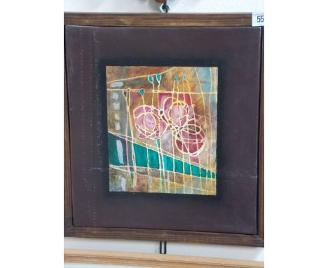 Sarah Millyard (Contemporary) Abstract Oil on canvas laid on board Artist label to the back 14" x 13.25"