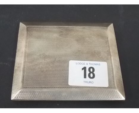 Silver cigarette case, engine turned decoration, London 1926, weight 3.5oz approx.