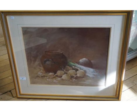 K Liffler (Liverpool, b. 1925) pastel depicting still life.