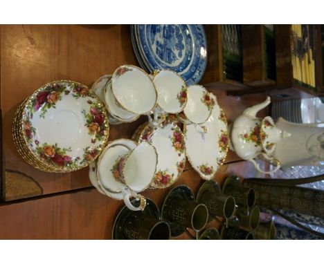 A Royal Albert Old Country Roses tea service.