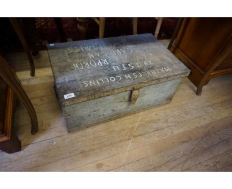 A 20th Century metal bound trunk.