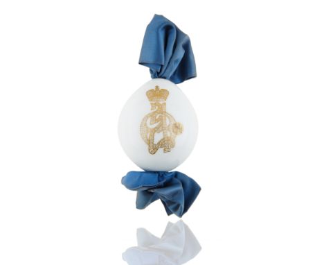 centered with the gilt imperial cypher of Empress Alexandra Feodorovna, with original silk ribbon, in fitted silk- and velvet