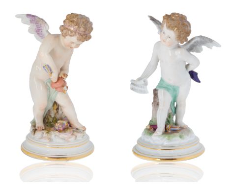 both modelled after Henrich Schwabe and Johann Pollak (1880-1882), part of the Four Cupids Series, comprisinga) Cupid with Ma