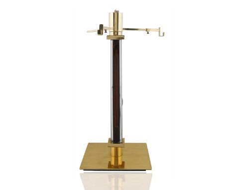 with square standard brass base, with glass arm with interior arm, apparently unmarked; height: 44 cm (17 3/8 in.)PROVENANCEP