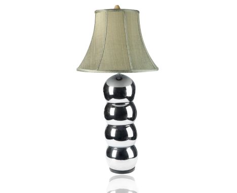 with four stacked chrome painted aluminium balls, apparently unmarked; height: 85 cm (33 1/2 in.)PROVENANCEPrivate Collection