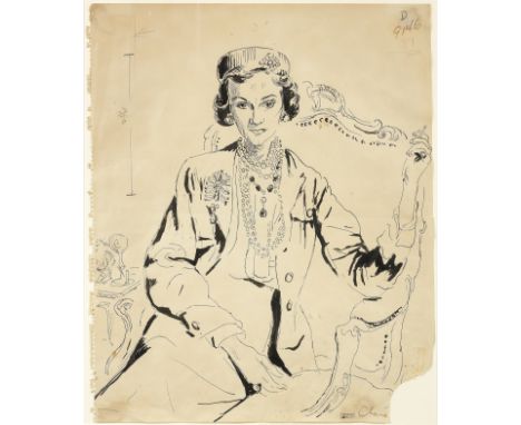 Cecil Beaton (British, 1904-1980)Portrait of Coco Chanelstamped with Cecil Beaton Studio Sale stamp (lower right) and inscrib