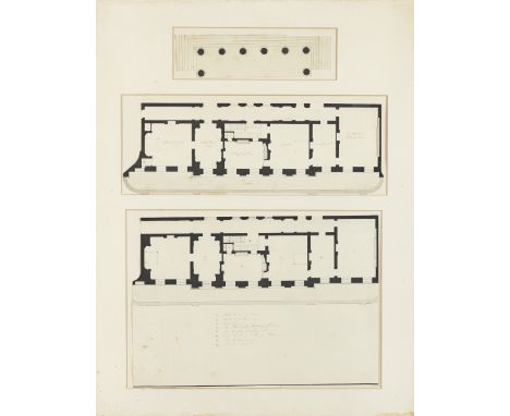 A collection of 18th and 19th century architectural printsVarious artists and dates to include classical drawings of fluted c
