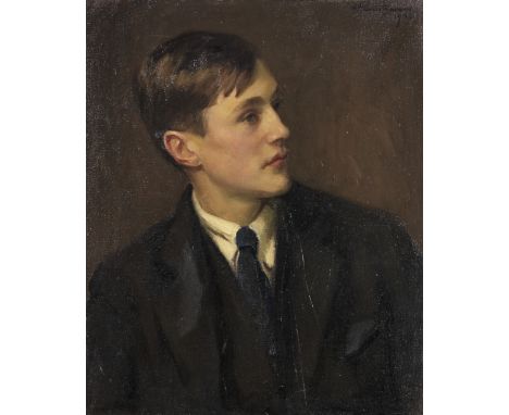 Henry Harris Brown R.P.,N.P.S. (British, 1864-1948)Portrait of Robert Hoare Hull, half-length, in a black coat signed and dat