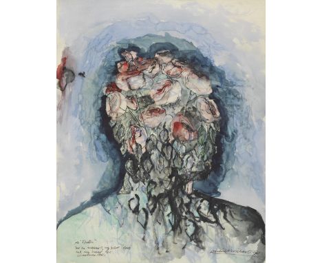 Michael Wishart (British, 1928-1996)A Spectre (Portrait of Nicky Haslam) titled, inscribed and dated ' A 'Spectre'/ For the i