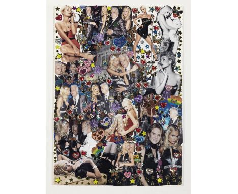 Paris Hilton (American, born 1981)A photo collage of Paris, Nicky and other celebrities signed and inscribed 'To Nicky love P