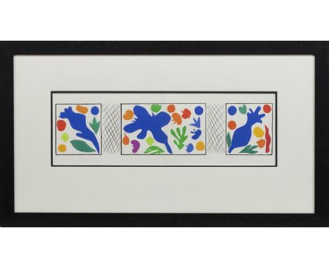* AFTER HENRI MATISSE (FRENCH 1869 - 1954), COLQUELICOTS lithograph 17cm x 51cm Mounted, framed and under glass.