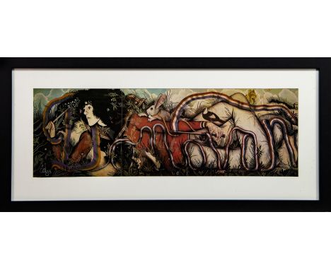 * JOHN BYRNE RSA (SCOTTISH b 1940), FOR HMS DONOVAN lithograph on paper 30cm x 89cm Mounted, framed and under glass.