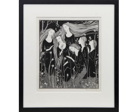 * HANNAH FRANK (SCOTTISH 1908 - 2008), GARDEN (1932) lithograph, signed in pencil 31.5cm x 27cm Mounted, framed and under gla