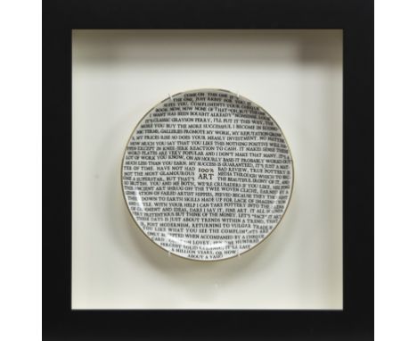 * GRAYSON PERRY RA (BRITISH b. 1960), 100% ART PLATE 2020 fine China plate, with artist's seal printed to base, produced for 