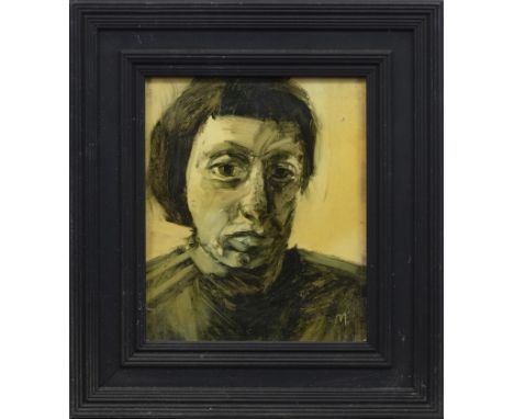 * CRAIG MULHOLLAND, PORTRAIT oil on board, signed 32cm x 27cm Framed and under glass.