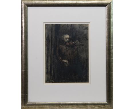* EDMOND XAVIER KAPP (BRITISH 1890 - 1978), VIOLINIST charcoal and watercolour on paper, signed and dated '41 34cm x 25cm Mou