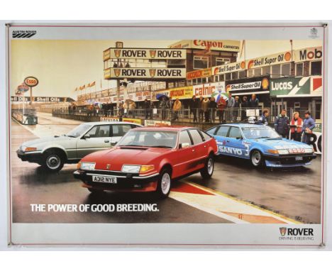 Rover 'The Power of Good Breeding', Vintage automobile poster, SD1 at Silverstone circa 1976, rolled, 27 x 39 inches. 