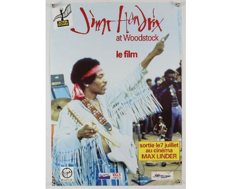 Jimi Hendrix at Woodstock - French film poster, rolled, 16 x 23 inches. 