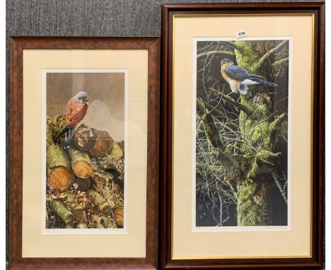 Terrance James Bond: A large framed pencil signed limited edition 14/60 print 'Sparrow Hawk', framed size 58 x 95cm, together
