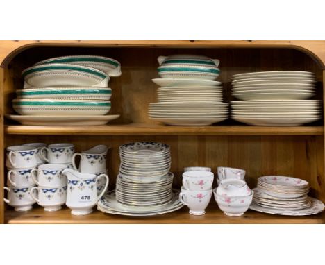 A Paragon Coniston pattern part tea set, together with an Art Deco Booth's dinner service and a Royal Osborne tea set.