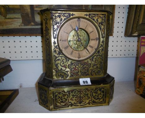 18TH CENTURY FRENCH MANTLE CLOCK, BOULLE, WORKING ORDER
