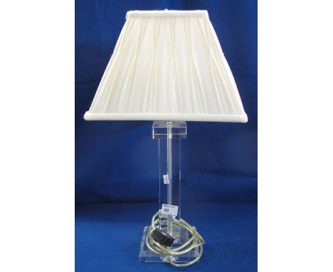 Modern glass table lamp and shade in Art Deco style.