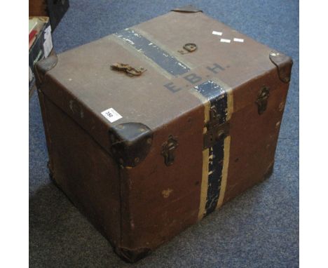 Vintage canvas trunk, initialled: E.B.H.