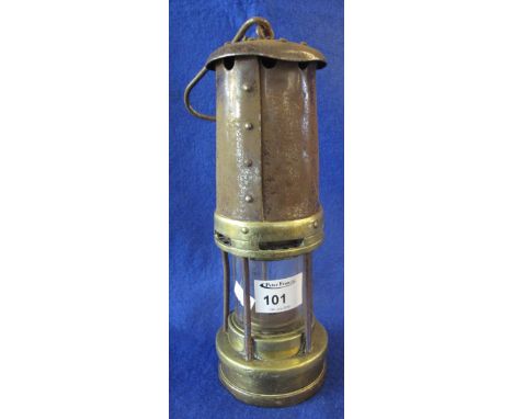 Brass miner's safety lamp.