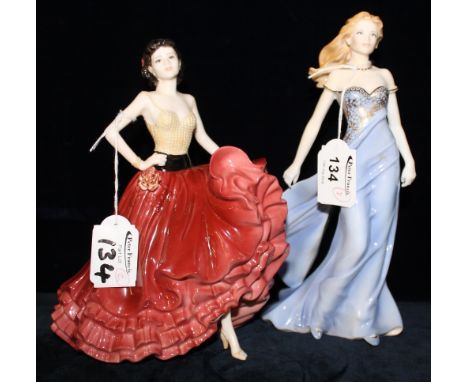 Two Coalport bone china figurines: 'Ladies of Fashion, Patricia' limited edition no. 772/5000 with yellow box together with R