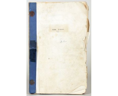 Franz Kafka - Le procès. The Trial. Orson Welles’ Arbeitsexemplar des Drehbuchs. Typoskript mit zahlreichen eigenhändigen und