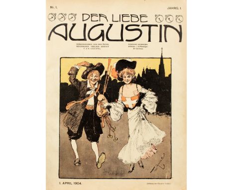 Wien - Der liebe Augustin. Chef-Redakteur: Adam Müller-Guttenbrunn, [ab Heft 6:] Gustav Meyrink. Hefte 1-24 [alles Erschienen