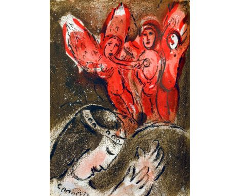 Marc Chagall. Dessins pour la Bible. Paris, Verve 1960. Mit 47 Lithographien, davon 24 farbigen, und einer doppelblattgroßen 