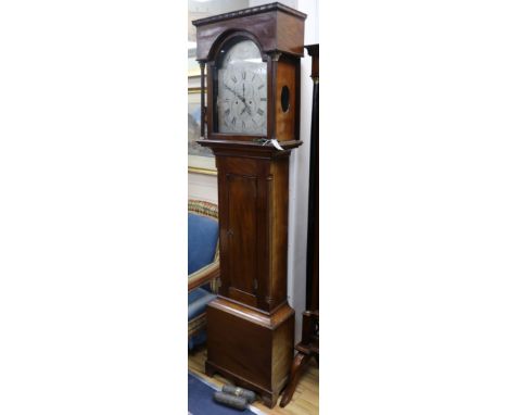 A Scottish mahogany longcase clock, by J. Bonner, Aberdeen, having eight-day movement with anchor escapement, 13in break-arch