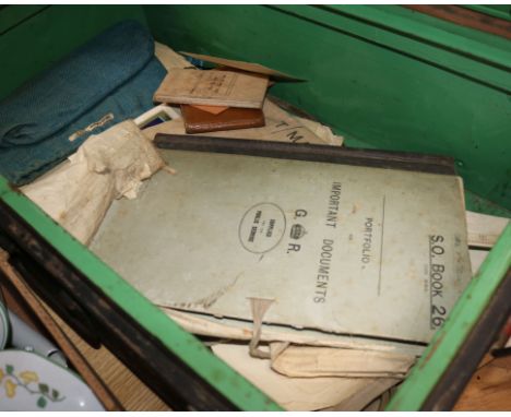 Major Collins. A quantity of ephemera in a tin trunk