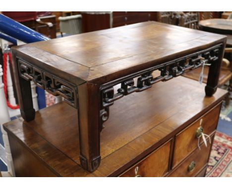 A Chinese rosewood Kang table W.77cm