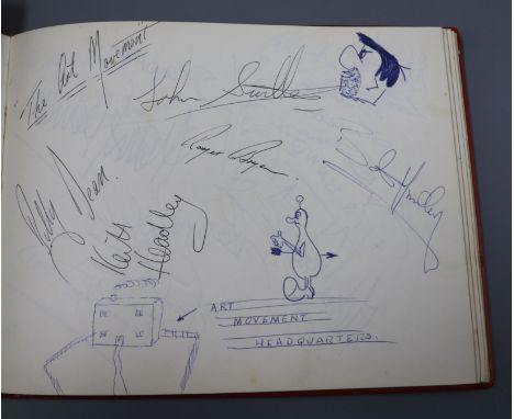 A Radio One Club autograph album, c.1968, presented to the vendor's sister as a prize by Radio One DJ Tony Blackburn includin