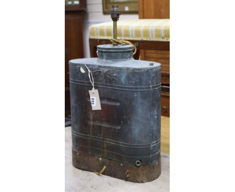A French copper sprayer converted to a lamp