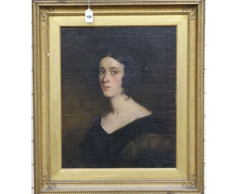 Victorian School, oil on canvas, portrait of a lady, 49 x 60cm.