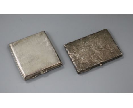 A late Victorian engraved silver card purse, Deakin &amp; Francis, Birmingham, 1900 &amp; a silver cigarette case.