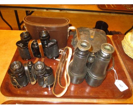 Frank Nipole and Starlux Binoculars, and a Pair of Vintage Binoculars