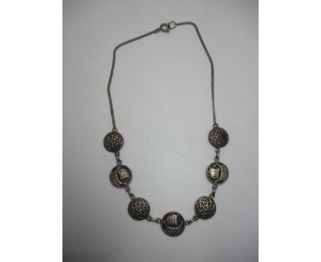 Iona Silver Celtic Knot Longship Necklace by John Hart