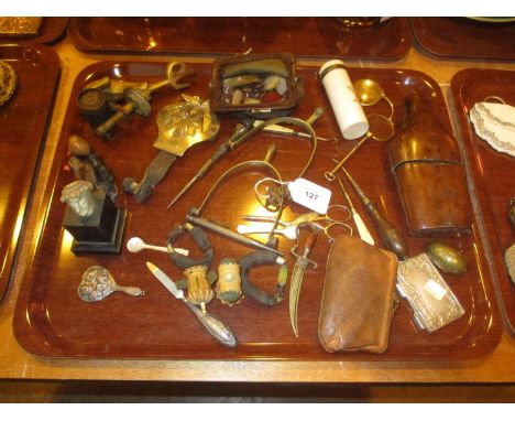Pair of Lorgnettes, Hip Flask, Pair of Spurs, Sword Page Marker, AA Badge, Button Hooks etc