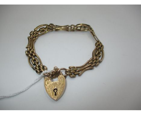 9ct Gold Gate Bracelet, 12.11g