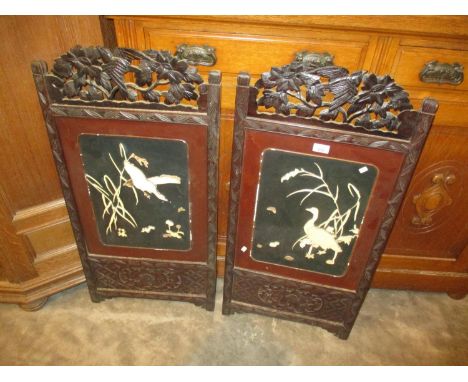 Two Parts of a Japanese Fire Screen, some losses