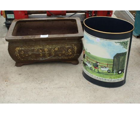 A JAPANESE CERAMIC TROUGH AND BIN 
