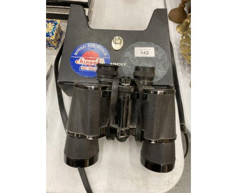A VINTAGE TASCO - MODEL NO. 314 - BINOCULARS TOGETHER WITH CARRY CASE 
