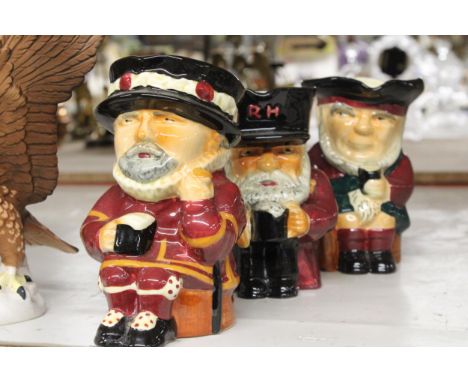 THREE VINTAGE TOBY JUGS TO INCLUDE 'CHELSEA PENSIONER' 
