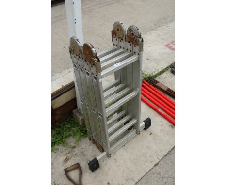 AN ALUMINIUM MULTIFUNCTIONAL FOLDING LADDER 