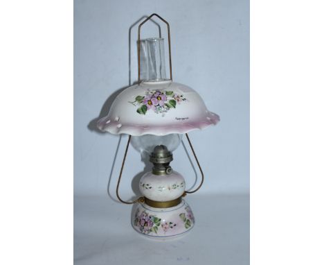 A VINTAGE SIGNED OIL LAMP 