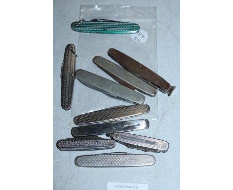 TEN VINTAGE PENKNIFES 